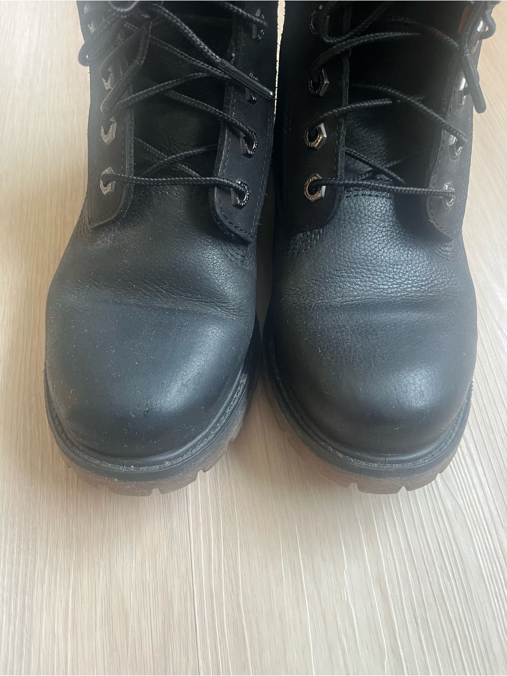 Timberland Women’s Premium D-ring Waterproof Black Leather&Suede Boots - Picture 7 of 8